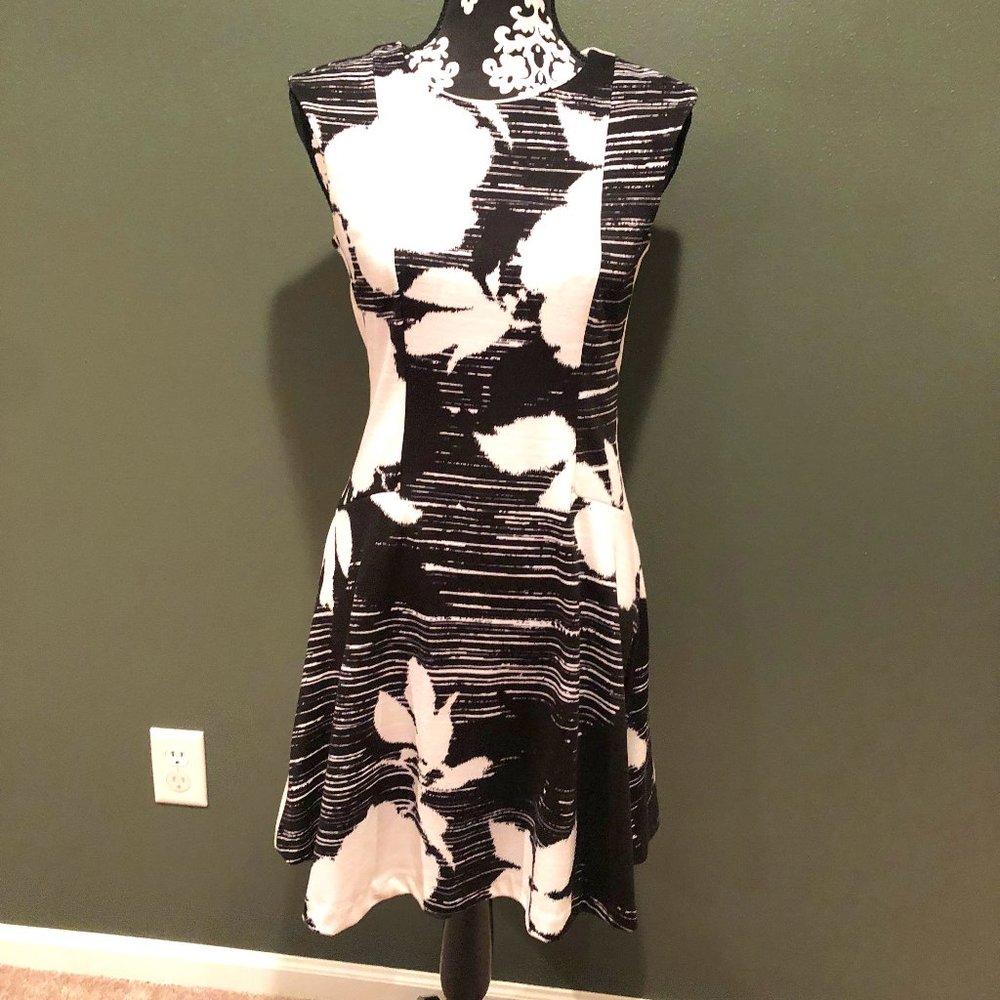 Apt. 9 Drop Waist Sleeveless Dress - XS - Black & White